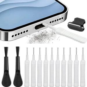 portable phone charging port dust plug & cleaning tool, phone port dust plug & cleaning brush for iphone 15 14 13 pro max, cleaning tool pack for phone port & earphone, tools and gadgets for smartphone