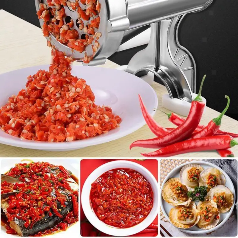 Manual Meat Grinder Mincer Rotary Machine Food Heavy Duty Burger Sausage Maker 7