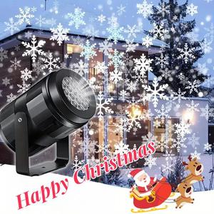 LED Snowflake Projector, Rotating LED Stage Light, Outdoor Decorative Lighting, USB Powered Decoration for Home & Party, Valentine's Day Gift