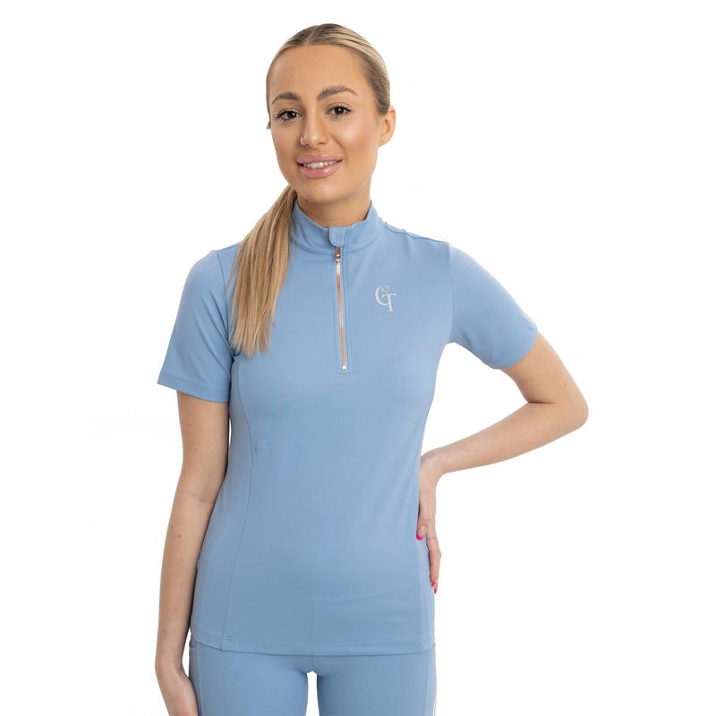 Horse Riding Base Layer Short Sleeve-Sky Blue 3