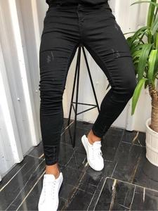 Men's Slim-fitting Solid Color Skinny Jeans, Fashion Casual Comfy Denim Pants for Daily Outdoor Wear, Mens Bottoms for All Seasons, Cotton