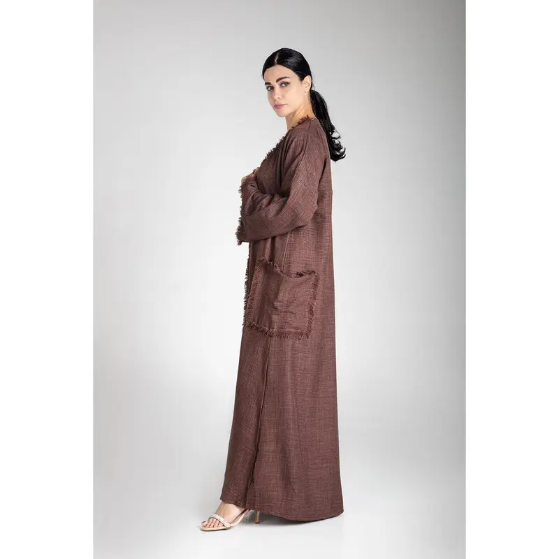 Pastel Brown Linen Kimono 3