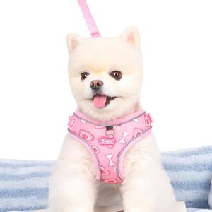 Dog Cute Heart Pattern Harness & Leash Set, Adjustable Breathable Pet Chest Harness With Leash For Outdoor Training And Walking, Pet Supplies For Small Medium Dogs