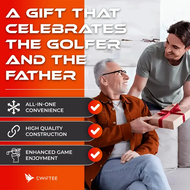 SWIFTEE Premium Golf Gift Set - The Signature 7-in-1 Multi-Tool for Golfers + Complete Accessory Pack (Tees, Ball Marker, Hat Clip, Pouch Towel) - Perfect Golf Fathers Day Gift 4