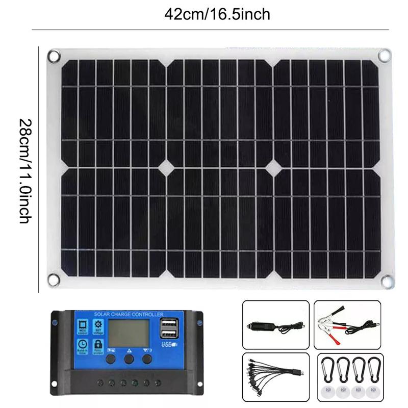 1000W Solar Panel Kit Controller 12V Battery Charger Dual USB Caravan Boat UK 1
