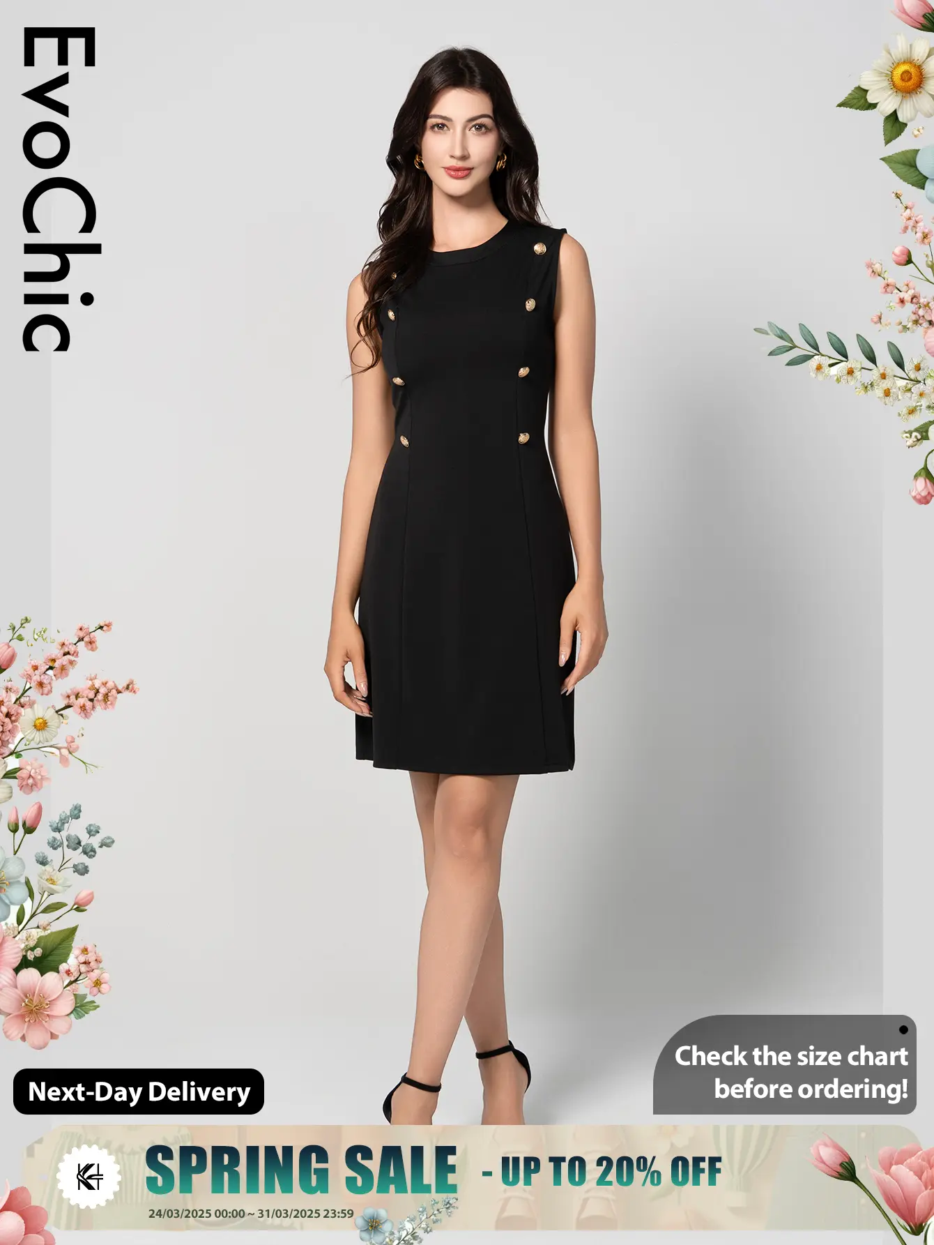 EvoChic Women's Cocktail Mini Dresses Sleeveless Casual 2025 Summer Dress Elegant Formal Dresses