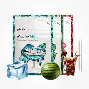 3-PACK ICY & FRESH Toothpicks - 3 x 20 Pieces for only 10.99£. - 1x mint, 1x watermelon, 1x cola - pick'em