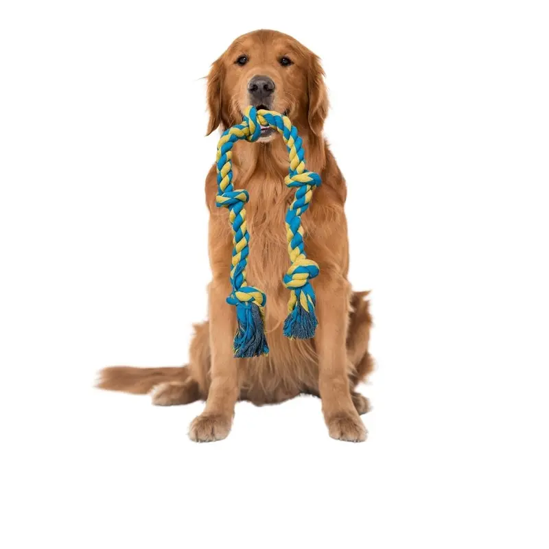 Dog Rope Toy 50 Inch/ 127cm with 5Knots for Medium and Large aggressive dog Chewers, Rope Indestructible Dog Chew Toys, Tough Dog Tug Toy for Teeth Cleaning and Tug of War 2
