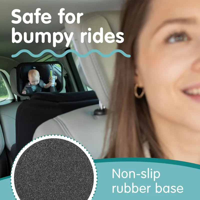 Baby Car Mirror for Back Seat – Shatterproof Rear View Mirror for Infant Safety – Adjustable Wide Angle View for Rear Facing Car Seats – Crash-Tested Newborn Essentials – Easy Installation for Babies, Toddlers, Kids, and Pet Monitoring, Baby Essentials 4
