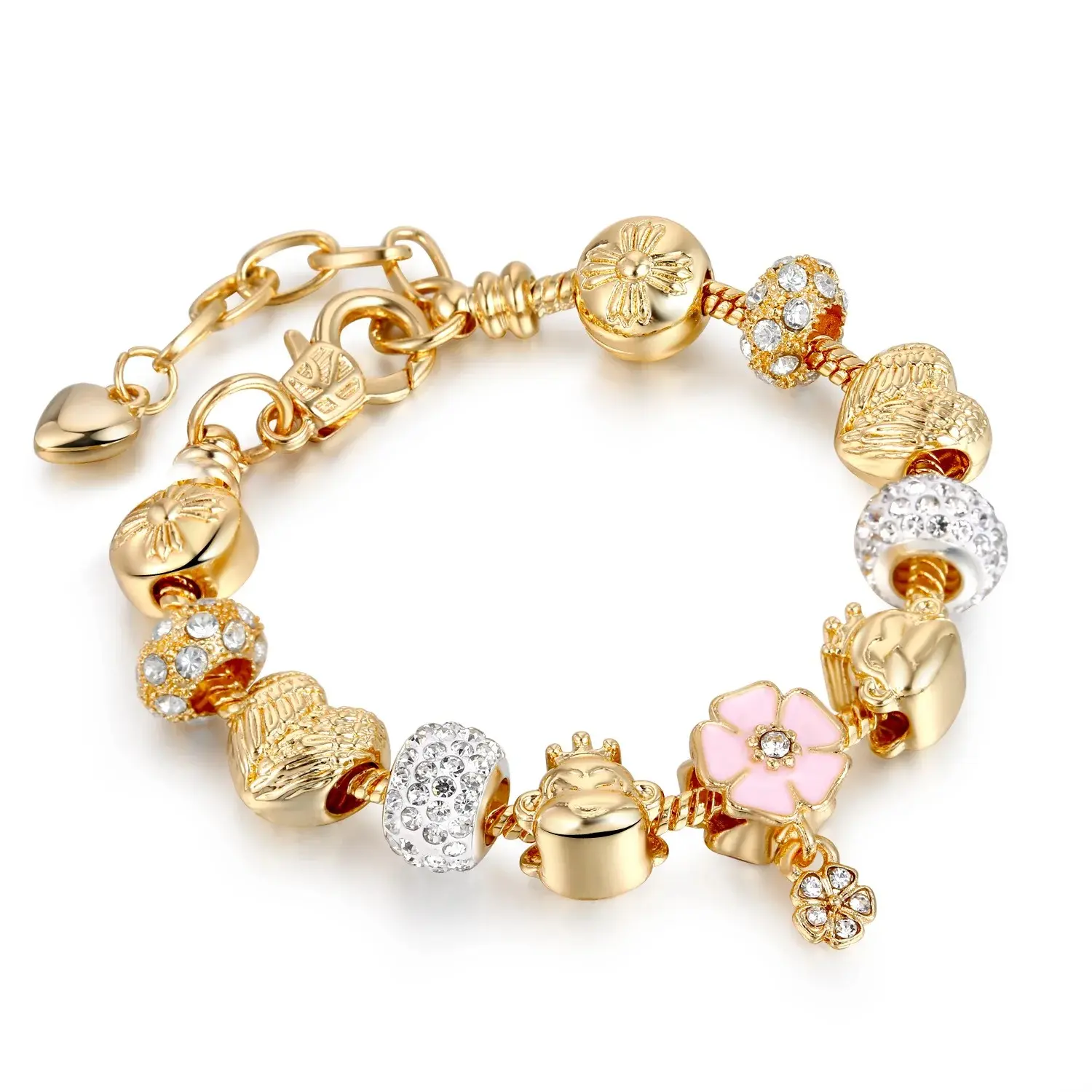 Rose Chain Bracelet beautiful Designs for Woman, White Zircon charm Jewel