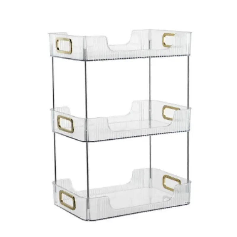 Bathroom Counter Organiser, 2/3 Tier Vanity Tray, Cosmetic Makeup Storage Shelf, Bathroom Skincare Organiser Counter Shelf Plastic Rack bathroom  storage  unit 6