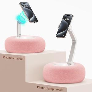 Adjustable Cellphone Stand for Bed, 1 Count Detachable Cute Plush Pillow Design Holder for Phone, Angle Height Adjustable Phone Holder for Bed, Cellphone Mount, Phone Holder, Electronics Accessories