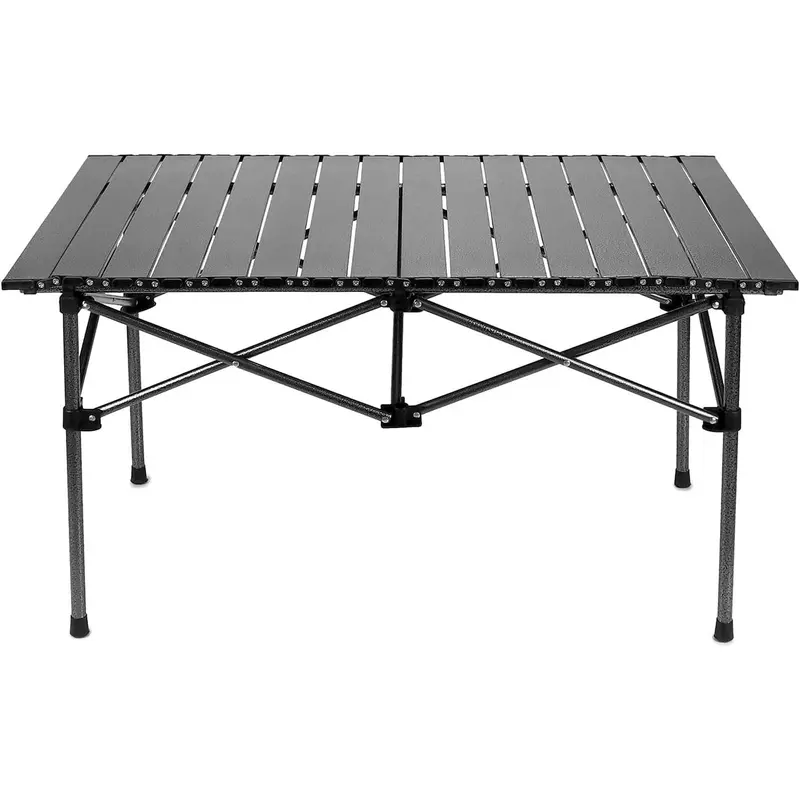 QWORK® Folding Table, Camping Tables That Fold Up, Collapsible Table, 95 * 55 * 50cm, Black, For BBQ, Travel, Fishing, Picnic 6