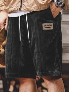 Men's Solid Color Corduroy Shorts, Loose Casual Comfy Fashionable Shorts for Summer, Men's Bottoms for Daily Wear
