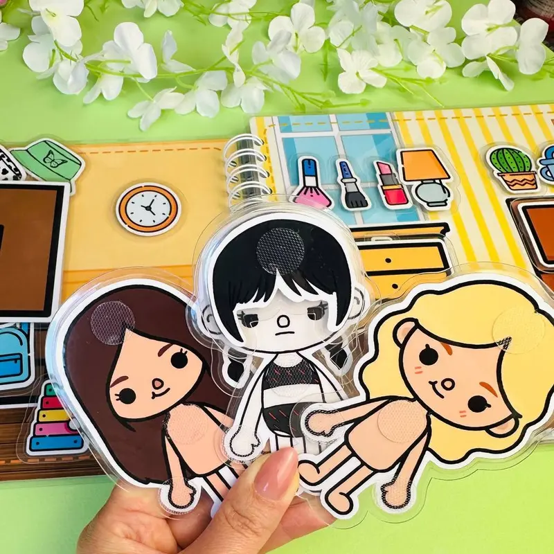 Toca Boca Children Velcro Book House Game with Wednesday