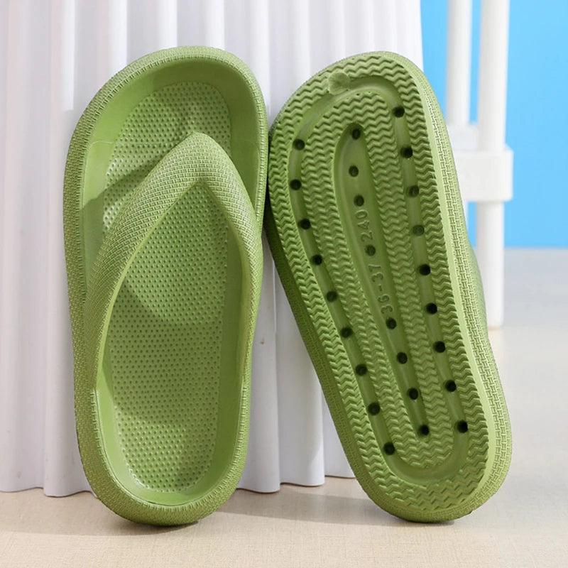 Rimocy Soft Sole EVA Women's Flip Flops 2023 Summer Beach Non-slip Cloud Slippers Women Thick Platform Clip Toe Bathroom Slides 4