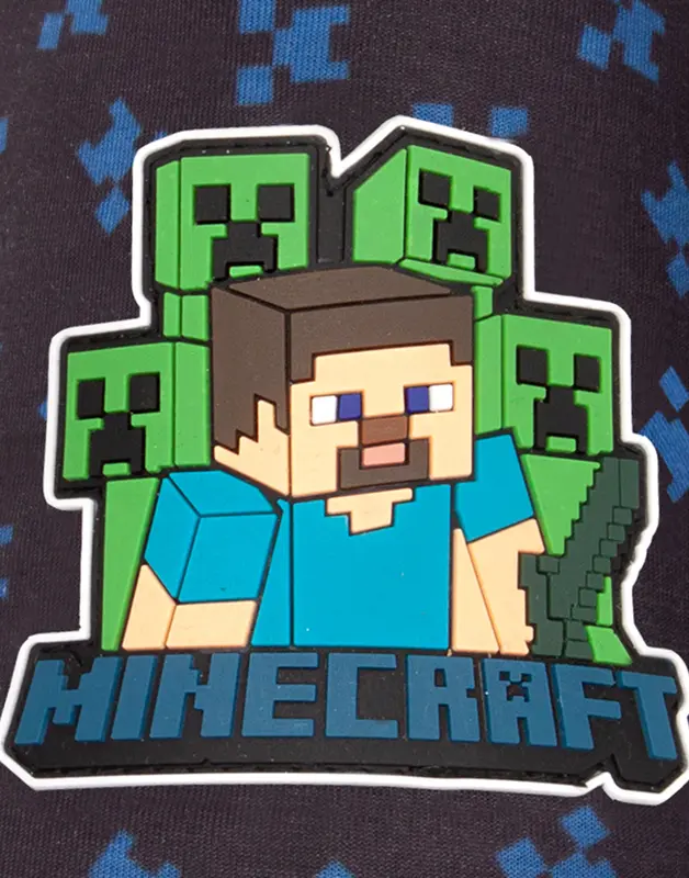 Vanilla Underground x Minecraft Boys Blue Creeper Zombie Sequin Applique Slip On Loafer Slippers 6