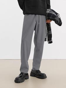 Men's Solid Color Straight Leg Pants, Loose Casual Comfy Breathable Trousers for Summer, Men's Bottoms for Daily Wear