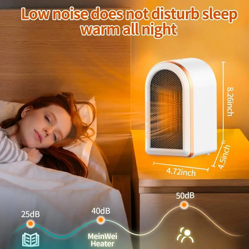 Electric Portable Space Heater 1200W Small Ceramic Fan Heater Low Energy UK Plug 1