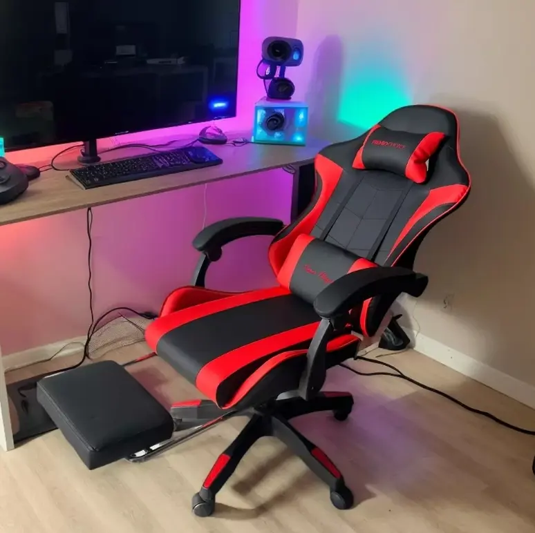 Gaming Chair Footrest Adjustment Video Game Desk for Kids Adult office Red NEW!