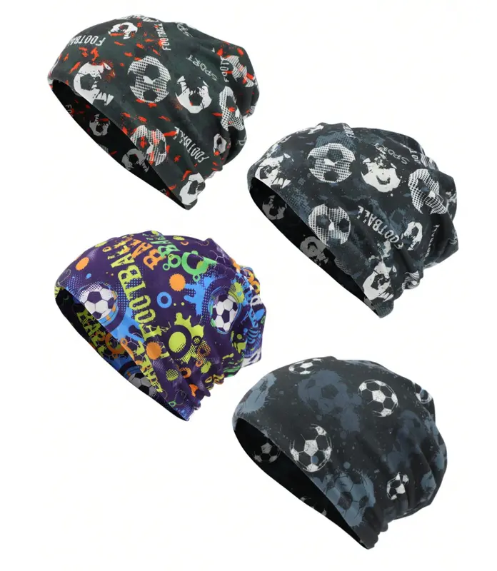 2pcs Classic Paisley Print Loose Visorless Beanie Hats, Boho Stretchy Visorless Beanies, Unisex Vintage Neck Gaiter, Soft Visorless Caps, Chemo Hats For Men And Women, Random Print Position Caps Winter Fall 3