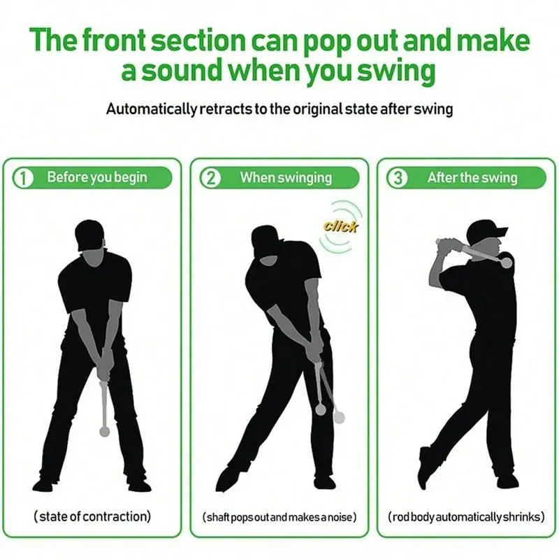Golf Swing Practice Stick, Telescopic Warm Up Golf Swing Trainer, Correcting Gesturer Golf Training Aid with Non-slip Rubber Handle, Golf Training & Warmup Stick, Golf Supplies, Golf Equipment, Golf Accessories Christmas Gifts, Halloween 2