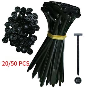 Nylon Universal Cable Tie Buckle, 20pcs/set Self-locking Zip Ties Holder with Pin & Button Design, Plastic Cable Ties Tool Fasteners