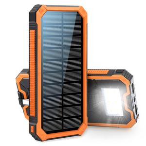 Solar Powered Power Bank, 20000mAh Portable Charger with Flashlight, Built-in Solar Panel and Bright Flashlight, Suitable for Outdoor Camping Party Sports, Accessories