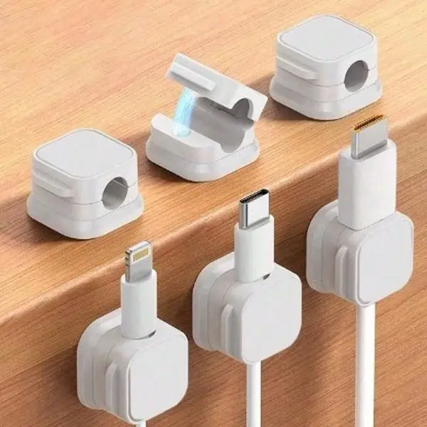 6PCS Cable Holder Magnetic Cable Wire Clip Tidy Cord Lead Organizer USB Charger