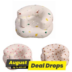Inflatable Baby Chair, 1 Count Cute Cartoon Pattern Inflatable Baby Seat, Portable Toddler Chair, Cozy Baby Inflatable Sofa Chair, Nursery Chair, Baby Furniture for Home, Baby Essentials, Bouncy Chair, Toddler Boat Chairs