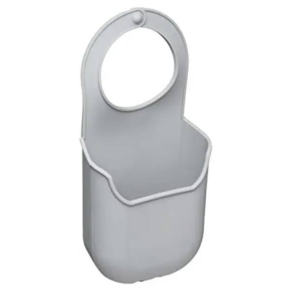 Kitchen Sponge Holder with Tap Hook, Silicone, Grey, 4 x 10 x 19.5 cm 0