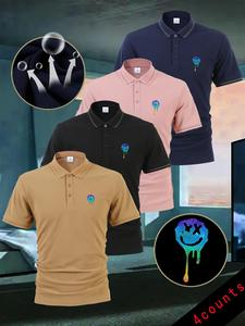 Men's Regular Fit Plain Color Polo Shirt, Casual Short Sleeve Collared Top for Summer, Fashion Men's Clothes for Daily Wear