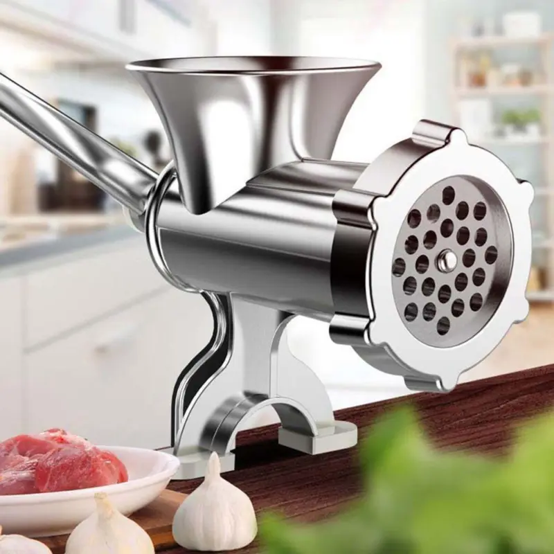 Manual Meat Grinder Mincer Rotary Machine Food Heavy Duty Burger Sausage Maker 6