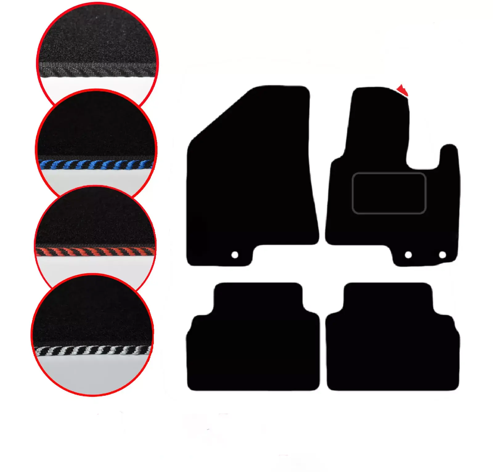 To Fit Hyundai ix35 2010-2016 Tailored Car Mats Carpet & Edgings 4pcs with clips
