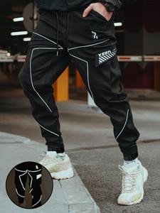 Men's Reflective Stripe Design Sports Pants, Regular Fit Casual Comfy Breathable Jogger Pants for Outdoor Daily Wear, Men's Sport & Outdoor Clothing for All Seasons