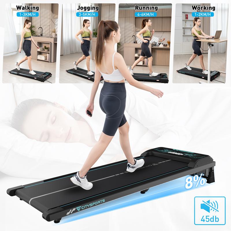 CITYSPORTS 8% Incline Walking Pad,Under Desk Treadmill,Walking Pad Treadmillfor Home Office,Ultra Slim Portable Walking Pad Treadmill, ,LED Display and Bluetooth Speaker,No Assembly 4