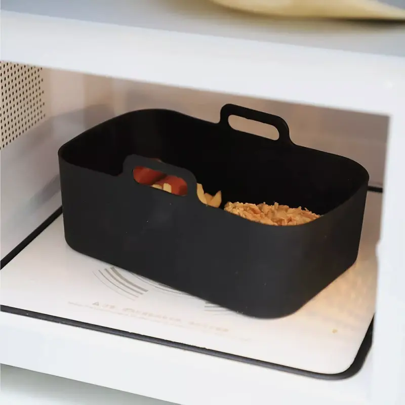 2 PCS Air Fryer Silica Gel Baking Pan Dual Basket Liner Handle baking oven New 5