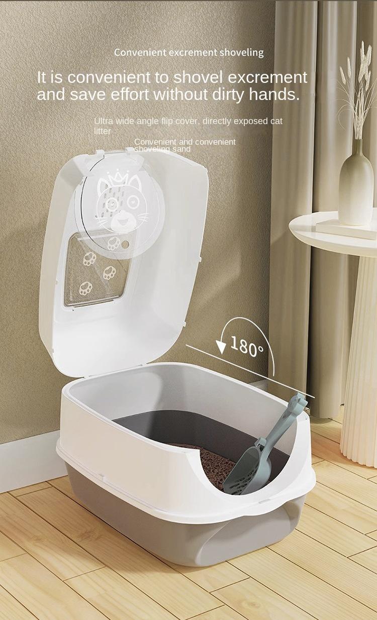 Product Introduction of Cat Litter Box Fully Enclosed Cat Toilet Extra Large Deodorizing Anti-Splash with Sand Kitten Sand Poop Box Cat Supplies 6