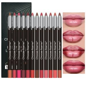 12 color matte lip liner set, lipstick pen in 12 colors, gift set, durable lip makeup Eyeliner Flawless
