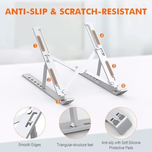 Adjustable Laptop Riser for Desk, Portable Laptop Stand with 6 Angle Adjustment 4