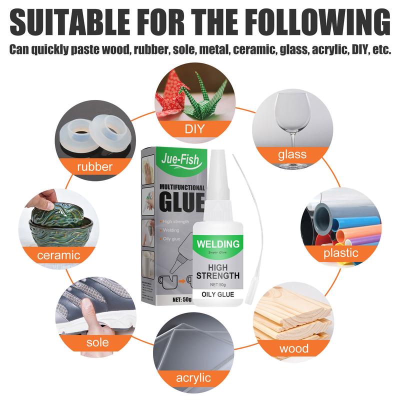 Product Introduction of Jue-Fish Multi-Functional Ceramic Waterproof Transparent Glue, Glass Wood Special Quick-Drying Glue Universal Glue 4
