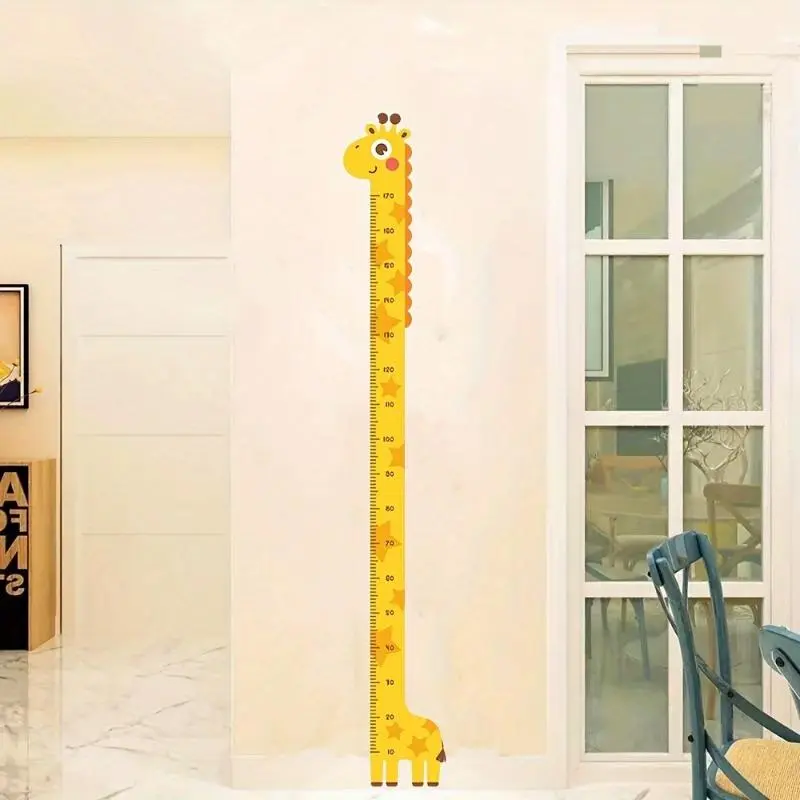 1pc Unicorn Giraffe Dinosaur Height Wall Sticker, Room Wall Decoration Sticker, Creative Cartoon Measuring Height Ruler Sticker, Self-adhesive Removable Wall Sticker 6