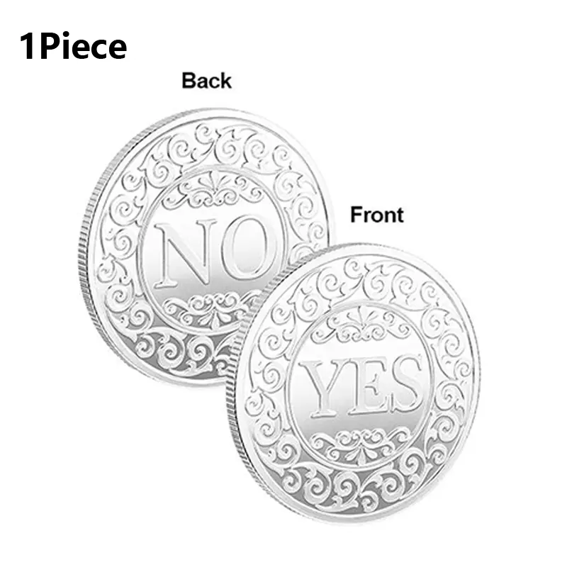 YES NO Letter Challenge Coins Decision Maker Metal Decision Coins for Fun Party Games Gifts for Friends Family Colleagues Personalized Souvenir Office Desk Decor Unique Choice Maker for Daily Life Entertainment Practical Gift Idea