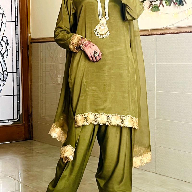 KHAKI FARSHI SHALWAR SUITS 2