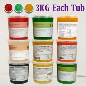 UK Boba Shop Edition - 3KG Popping Balls 60+ Servings | Mango Strawberry Lychee Passionfruit & More | Vegan Gluten-Free Halal Certified | Perfect for Bubble Tea Desserts DIY Drinks & Party Essential