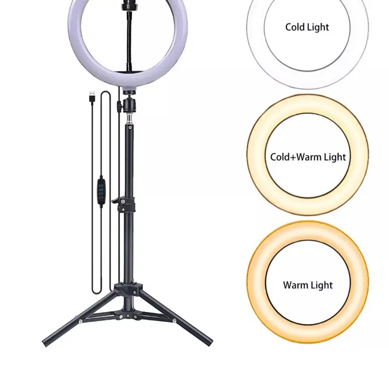 10" LED Ring Light with Tripod Stand and Phone Mount for YouTube Makeup Video Live - Cellphone, Selfie 5