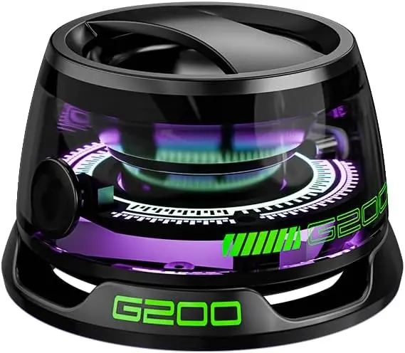 Multifunctional Magnetic Bluetooth Speaker, G200 Portable Bluetooth Speaker with Multi-RGB Color Light and Phone Holder, Waterproof Magbeat Bluetooth Speaker for Outdoor Travel (Black) 8