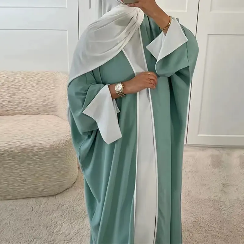 Modest Open Abaya Kimono Kaftan Dubai Islam Muslim Dress Abayas Caftan Marocain Qatar Oman Turkey Clothing For Women Robe Femme 8