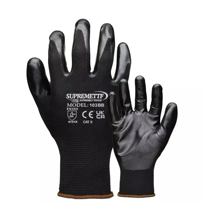 Black Working/Garden/Leisure Gloves - PU Coated