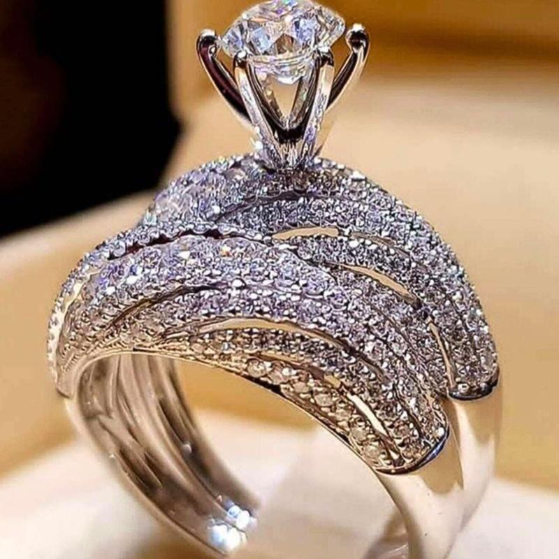 engagement ring set for women, popular proposal jewelry set for men, suitable for daily wear valentine's day gift 0
